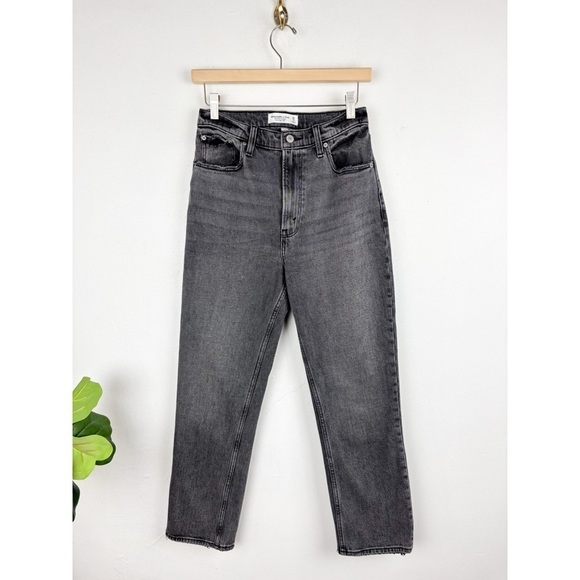 Abercrombie & Fitch Denim - Abercrombie & Fitch Gray Ankle Straight Ultra High Rise Jeans Sz 26/2